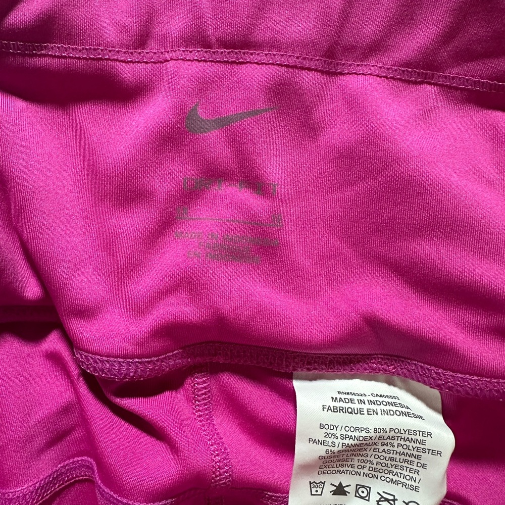 Nike Women’s Fuchsia Leggings with Blue Swoosh - Picture 3 of 4